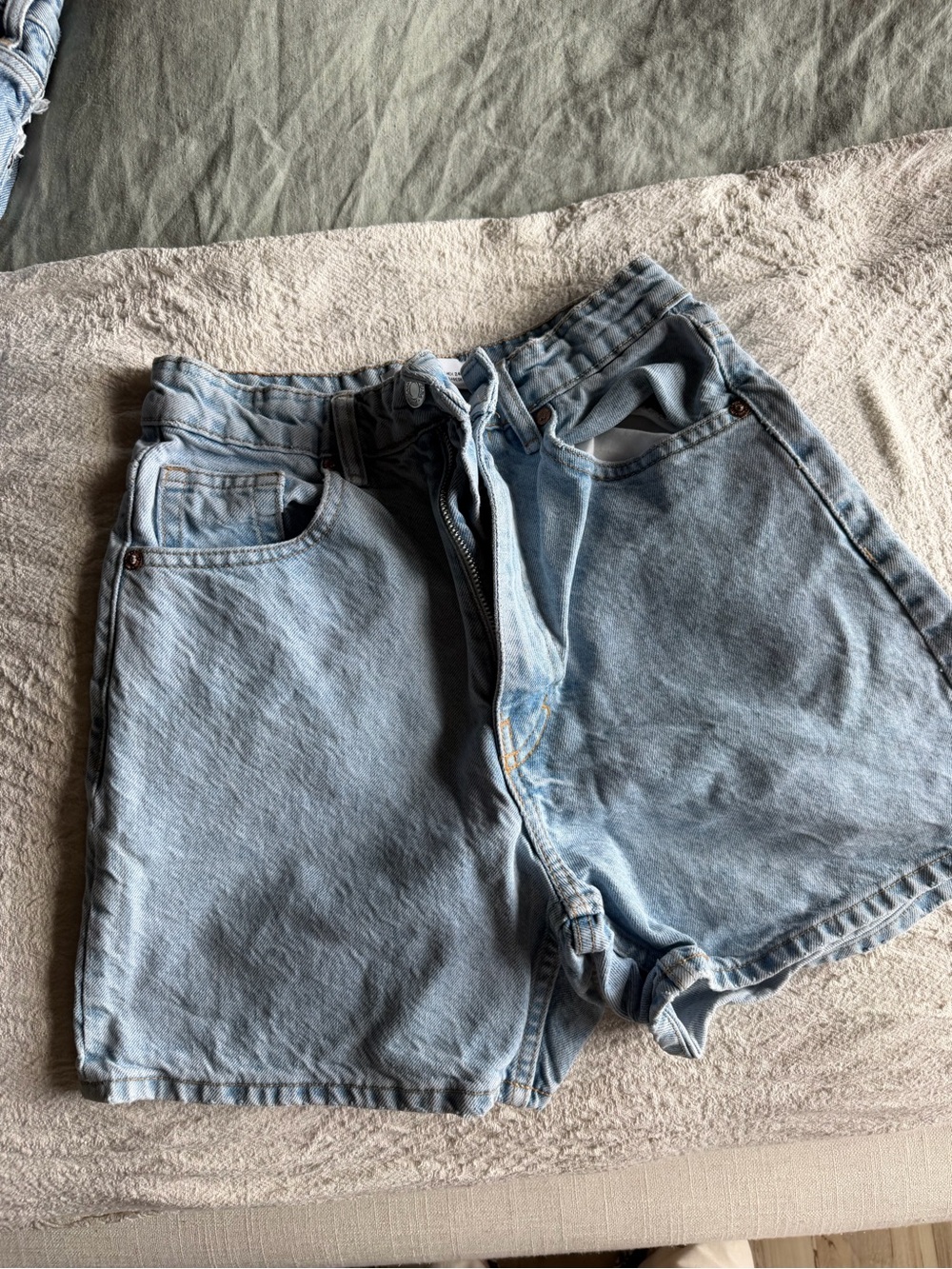 Zara Light Blue Denim Shorts with High Waist
